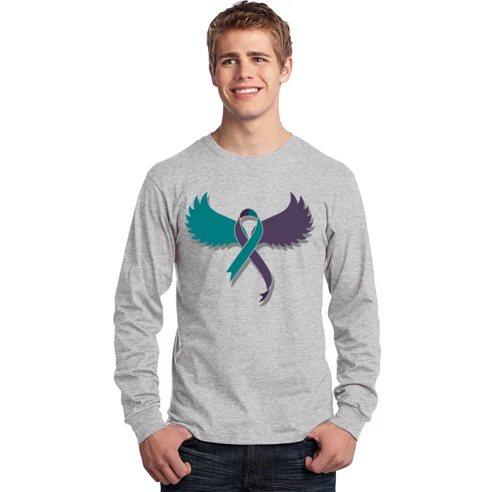 Suicide Prevention Angle Wings Awareness Ribbon Long Sleeve Shirt