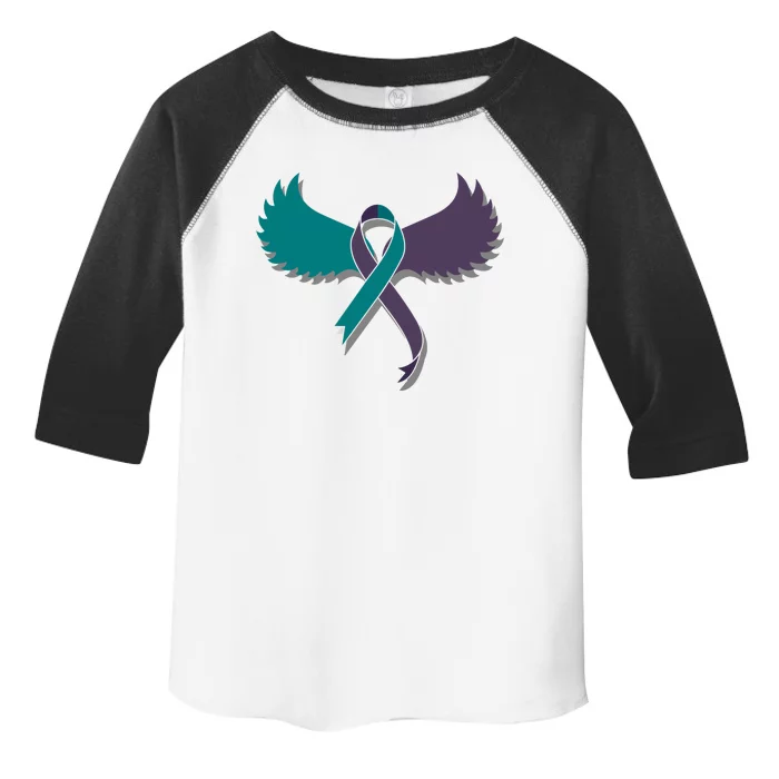 Suicide Prevention Angle Wings Awareness Ribbon Toddler Fine Jersey T-Shirt