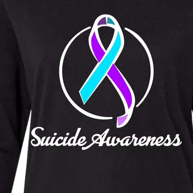 Suicide Prevention Awareness Ribbon Womens Cotton Relaxed Long Sleeve T-Shirt