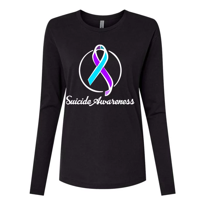 Suicide Prevention Awareness Ribbon Womens Cotton Relaxed Long Sleeve T-Shirt