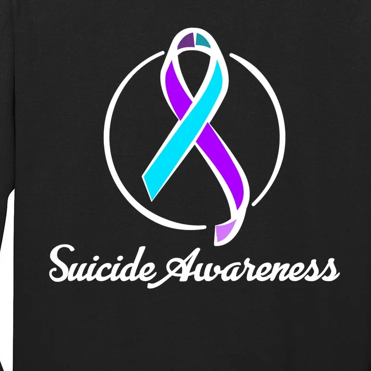 Suicide Prevention Awareness Ribbon Tall Long Sleeve T-Shirt