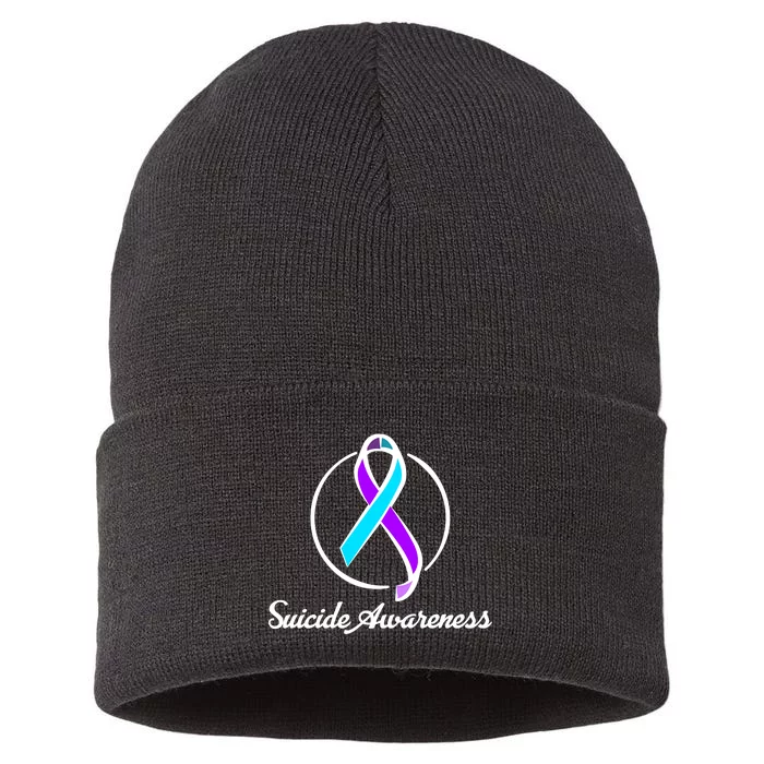 Suicide Prevention Awareness Ribbon Sustainable Knit Beanie