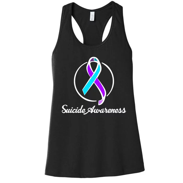 Suicide Prevention Awareness Ribbon Women's Racerback Tank