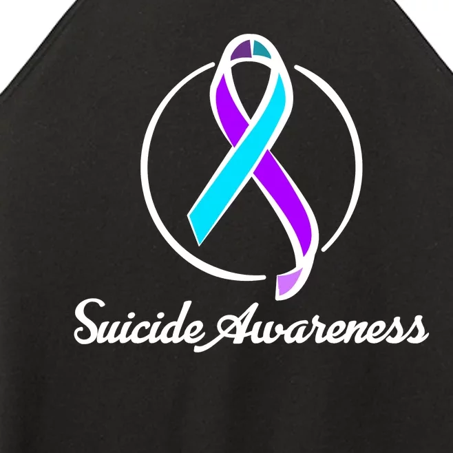 Suicide Prevention Awareness Ribbon Women’s Perfect Tri Rocker Tank