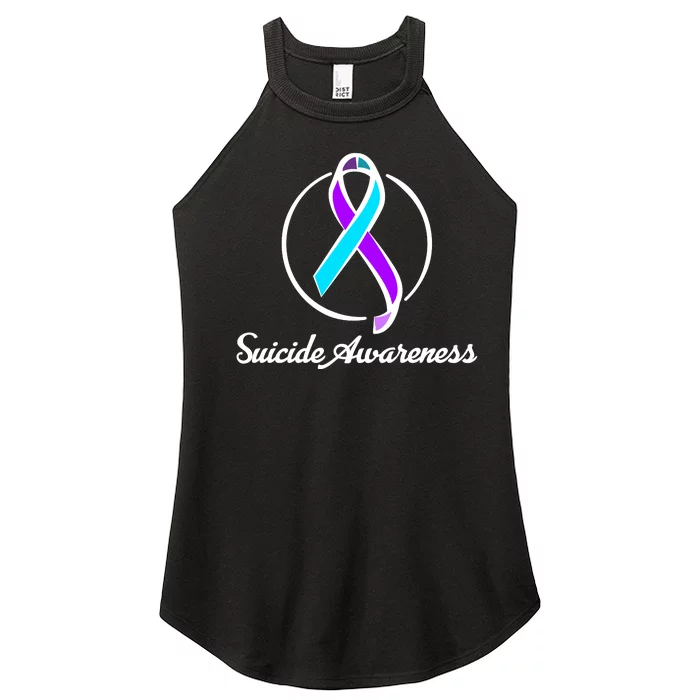 Suicide Prevention Awareness Ribbon Women’s Perfect Tri Rocker Tank