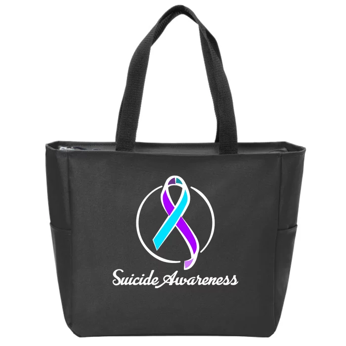 Suicide Prevention Awareness Ribbon Zip Tote Bag