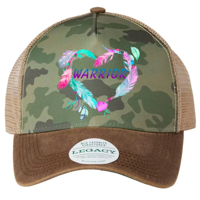 Suicide Prevention Warrior Feather Heart Support Legacy Tie Dye Trucker Hat