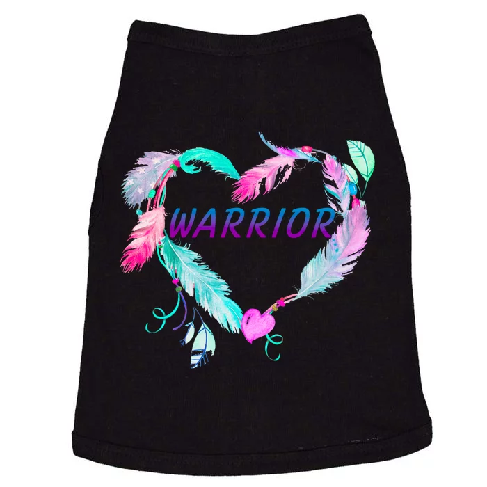 Suicide Prevention Warrior Feather Heart Support Doggie Tank