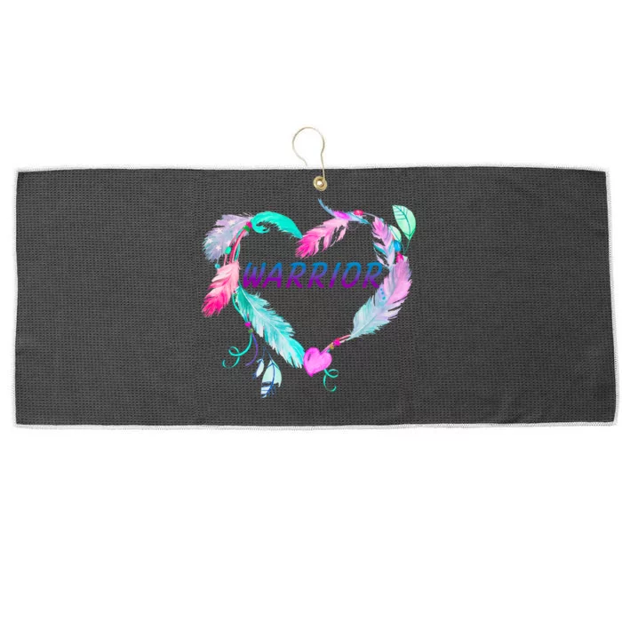 Suicide Prevention Warrior Feather Heart Support Large Microfiber Waffle Golf Towel