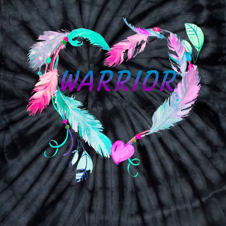 Suicide Prevention Warrior Feather Heart Support Tie-Dye T-Shirt