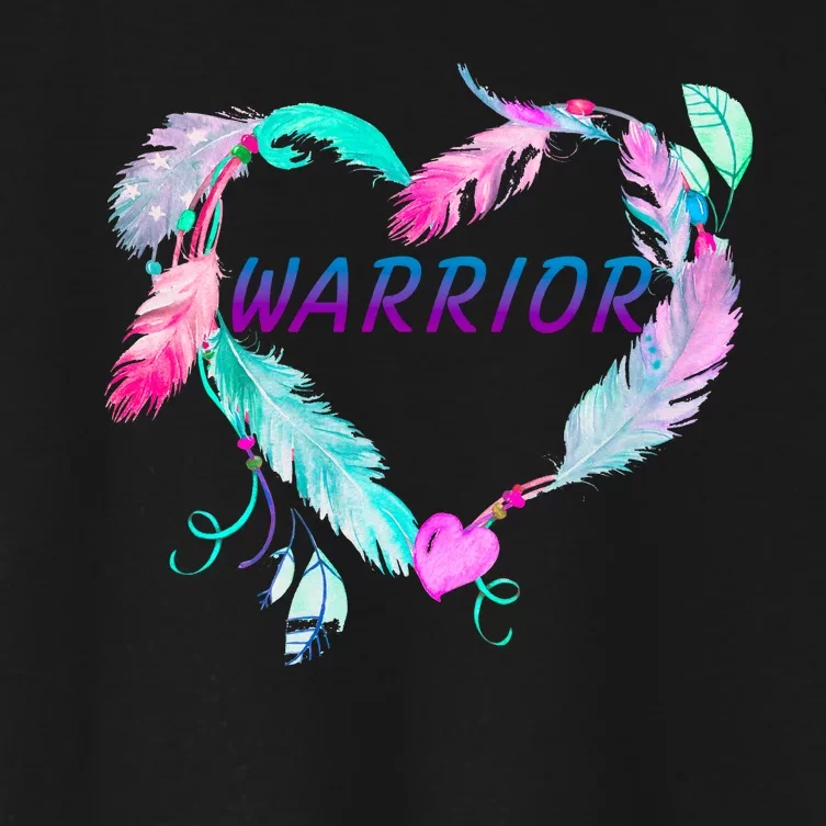 Suicide Prevention Warrior Feather Heart Support Women's Crop Top Tee