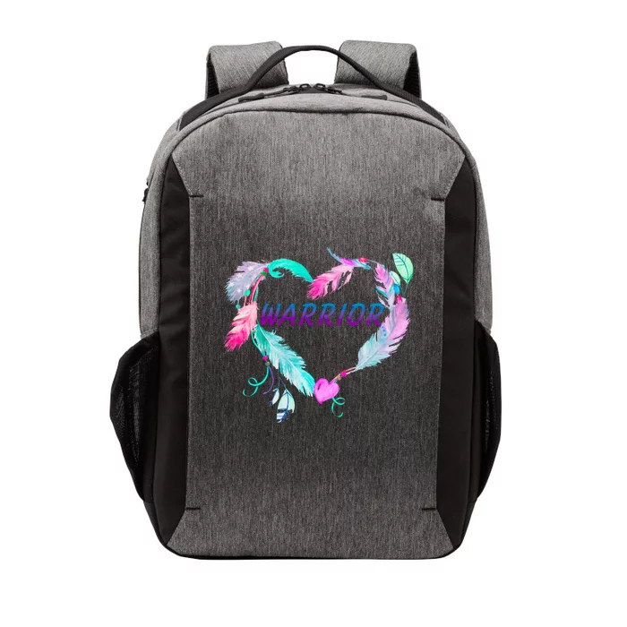 Suicide Prevention Warrior Feather Heart Support Vector Backpack