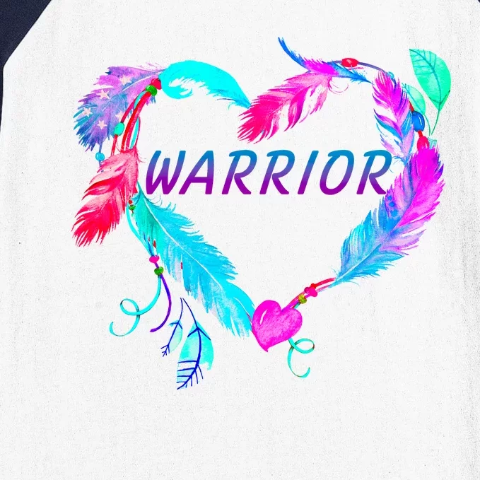 Suicide Prevention Warrior Feather Heart Support Baseball Sleeve Shirt