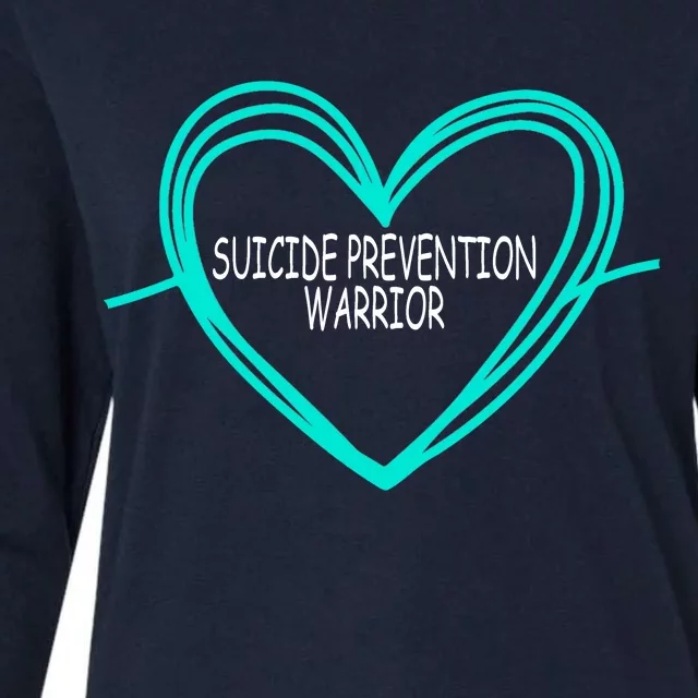 Suicide Prevention Warrior Teal Ribbon Heart Womens Cotton Relaxed Long Sleeve T-Shirt