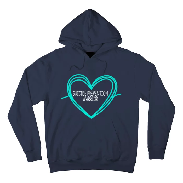 Suicide Prevention Warrior Teal Ribbon Heart Hoodie