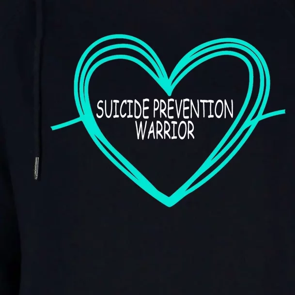 Suicide Prevention Warrior Teal Ribbon Heart Womens Funnel Neck Pullover Hood