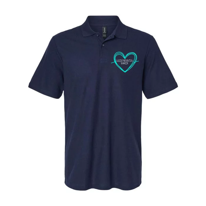 Suicide Prevention Warrior Teal Ribbon Heart Softstyle Adult Sport Polo