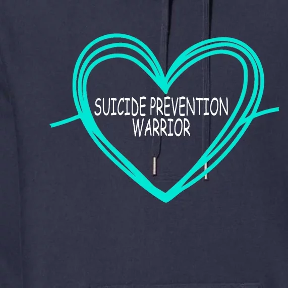 Suicide Prevention Warrior Teal Ribbon Heart Premium Hoodie