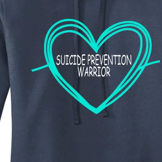 Suicide Prevention Warrior Teal Ribbon Heart Women's Pullover Hoodie