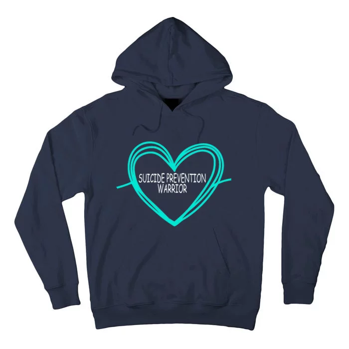 Suicide Prevention Warrior Teal Ribbon Heart Tall Hoodie