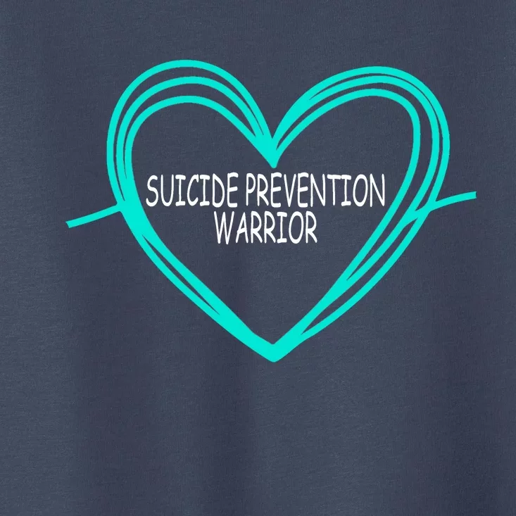 Suicide Prevention Warrior Teal Ribbon Heart Toddler T-Shirt