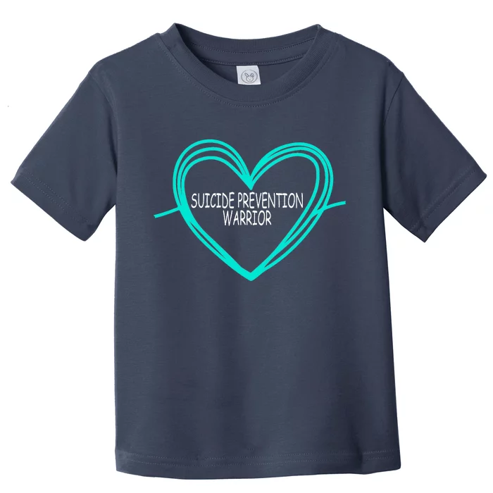 Suicide Prevention Warrior Teal Ribbon Heart Toddler T-Shirt