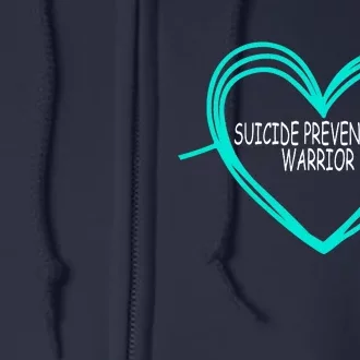 Suicide Prevention Warrior Teal Ribbon Heart Full Zip Hoodie