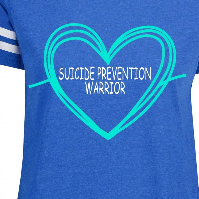 Suicide Prevention Warrior Teal Ribbon Heart Enza Ladies Jersey Football T-Shirt