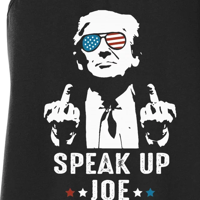 Speak Up Joe Funny Presidential Debate 2024 Women's Racerback Tank