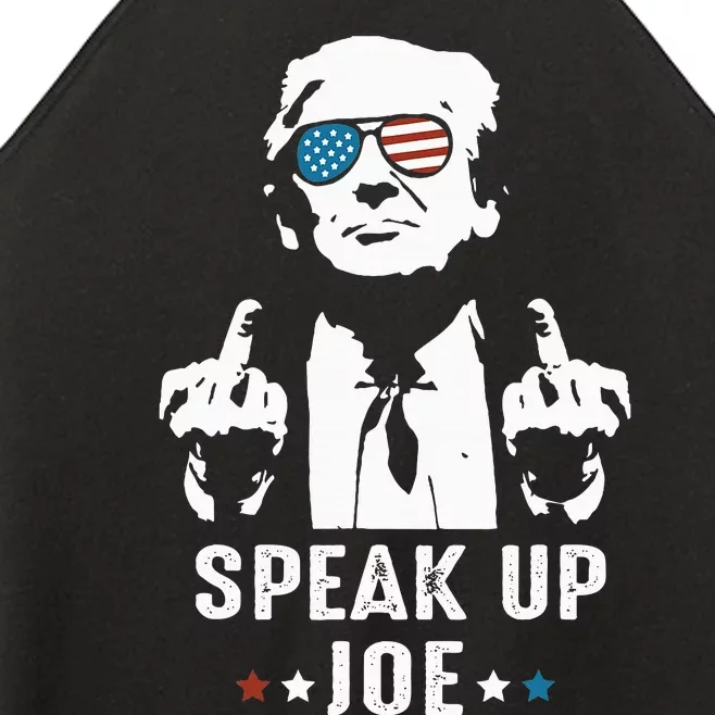 Speak Up Joe Funny Presidential Debate 2024 Women’s Perfect Tri Rocker Tank