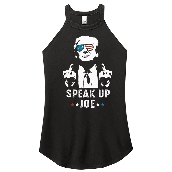 Speak Up Joe Funny Presidential Debate 2024 Women’s Perfect Tri Rocker Tank