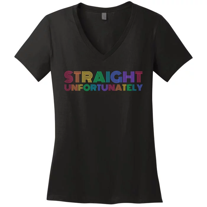 Straight Unfortunately Lgbt Pride Women's V-Neck T-Shirt