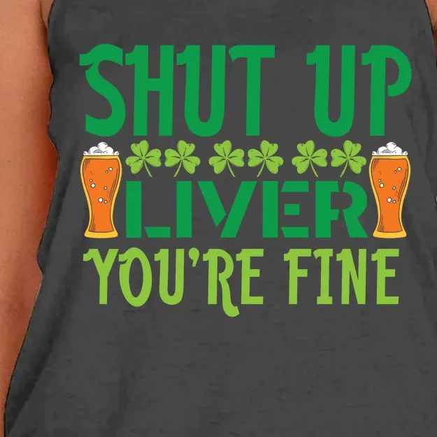 Shut Up Liver Youre Fine St Patricks Day Women's Knotted Racerback Tank