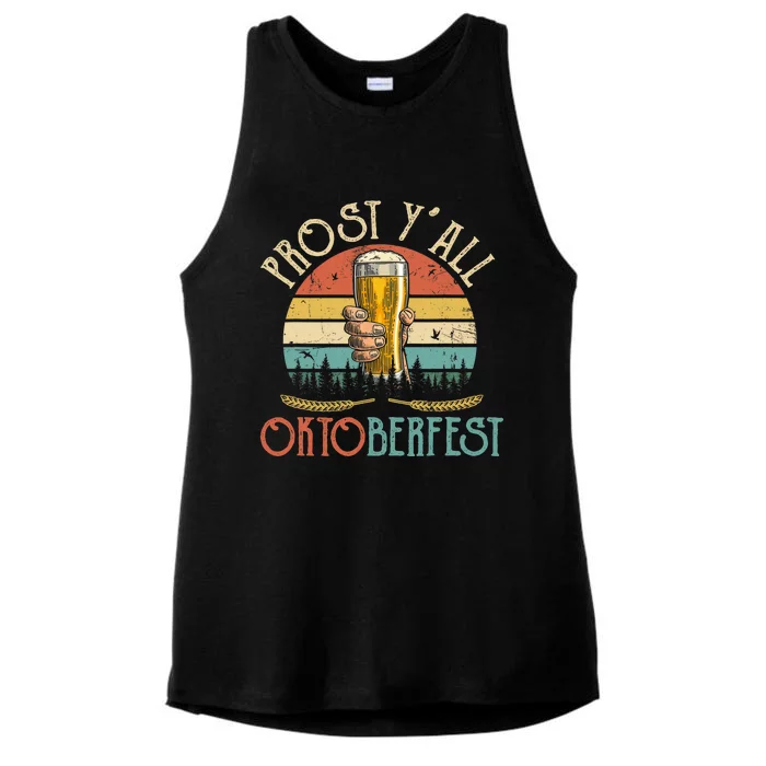 Shut Up Liver Its Oktoberfest Prost Yall Beer Drinking Ladies Tri-Blend Wicking Tank