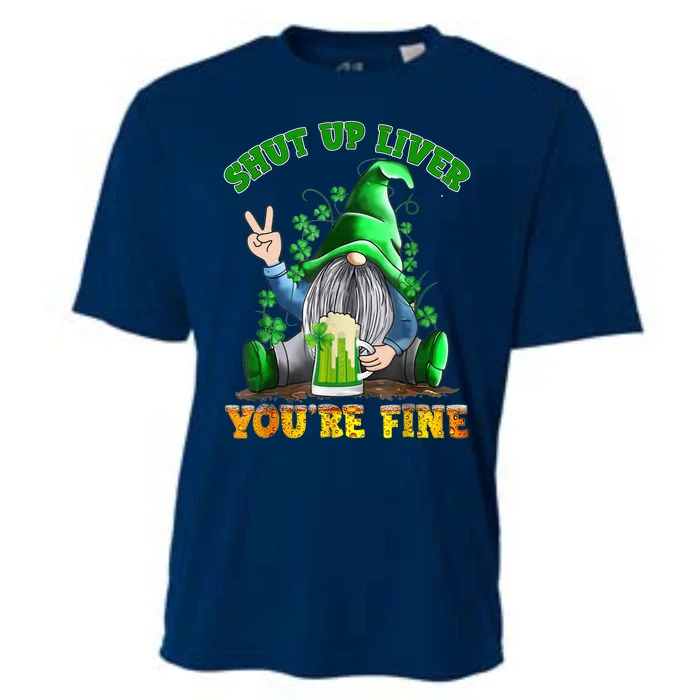 Shut Up Liver You're Fine Gnomes Drinking St Patrick's Day Cooling Performance Crew T-Shirt