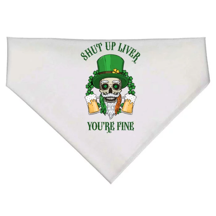 Shup Up Liver You're Fine St Patrick's Day Beer Lover USA-Made Doggie Bandana