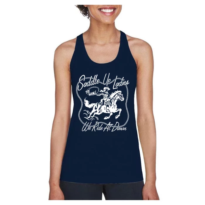 Saddle Up Ladies Women's Racerback Tank