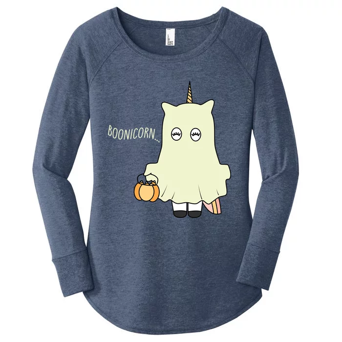 Spooky Unicorn Lover Halloween Boonicorn Halloween Gift Women's Perfect Tri Tunic Long Sleeve Shirt