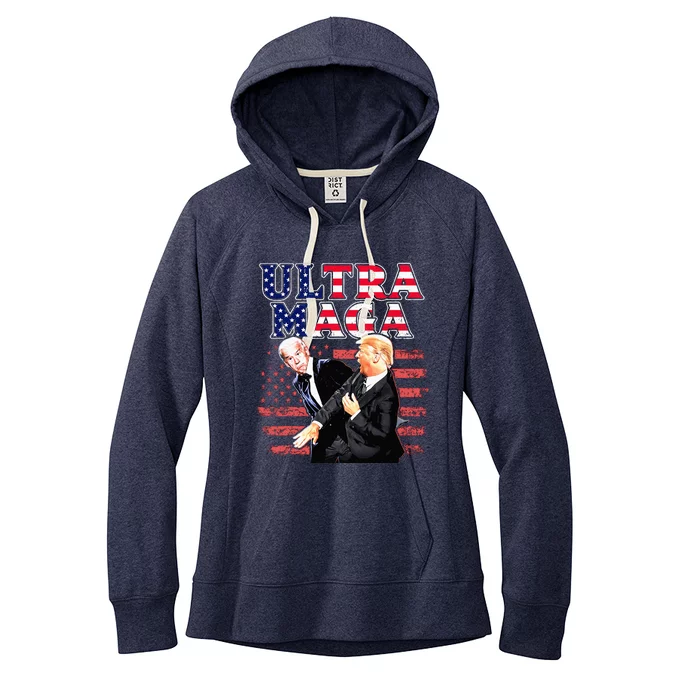 Super Ultra Mega Maga Trump Liberal Supporter Republican Women's Fleece Hoodie