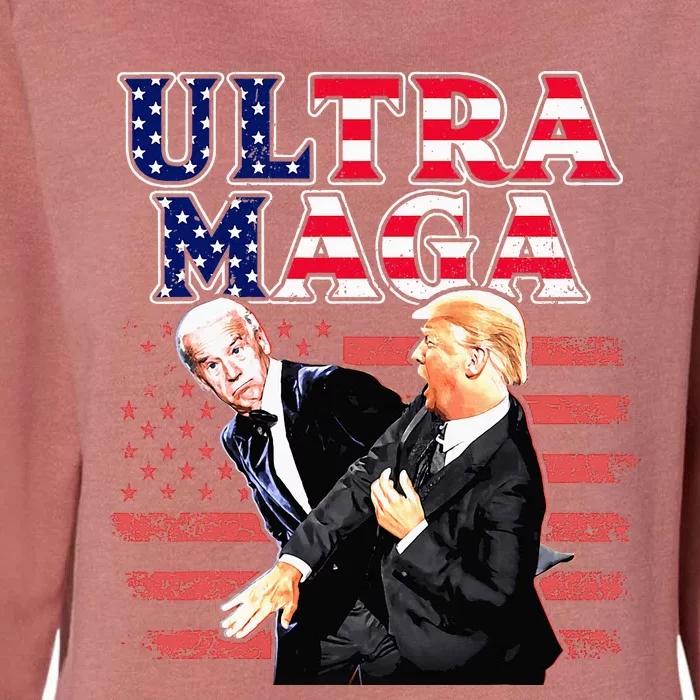 Super Ultra Mega Maga Trump Liberal Supporter Republican Womens California Wash Sweatshirt