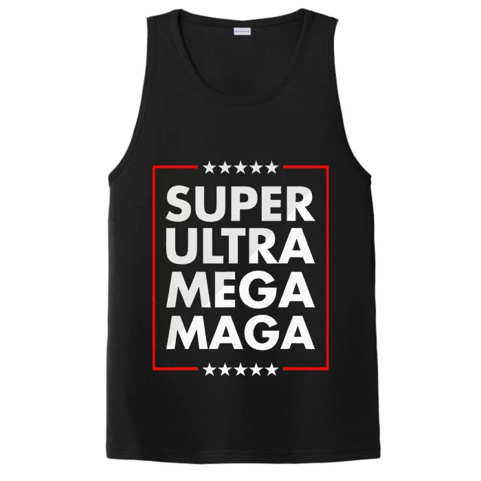 Super Ultra Mega Maga Trump Liberal Supporter Republican Performance Tank