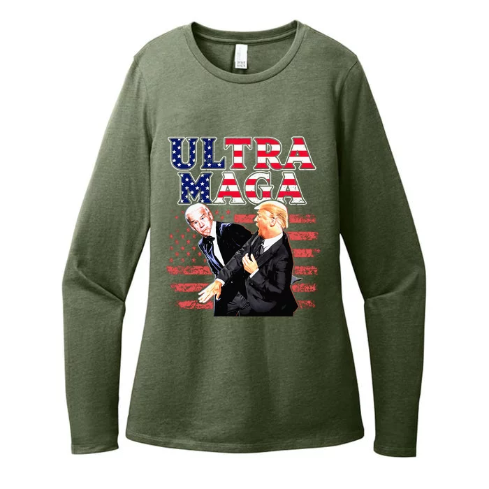 Super Ultra Mega Maga Trump Liberal Supporter Republican Womens CVC Long Sleeve Shirt