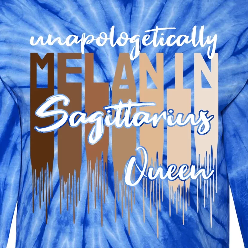 Sagittarius Unapologetically Melanin Queen For Black Gift Tie-Dye Long Sleeve Shirt