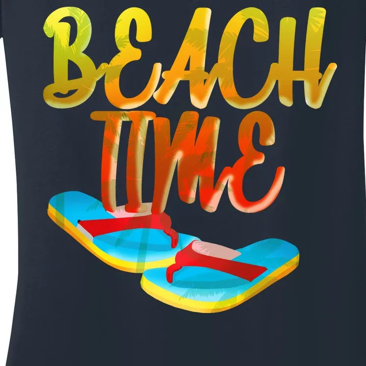 Summer Beach Time Women's V-Neck T-Shirt