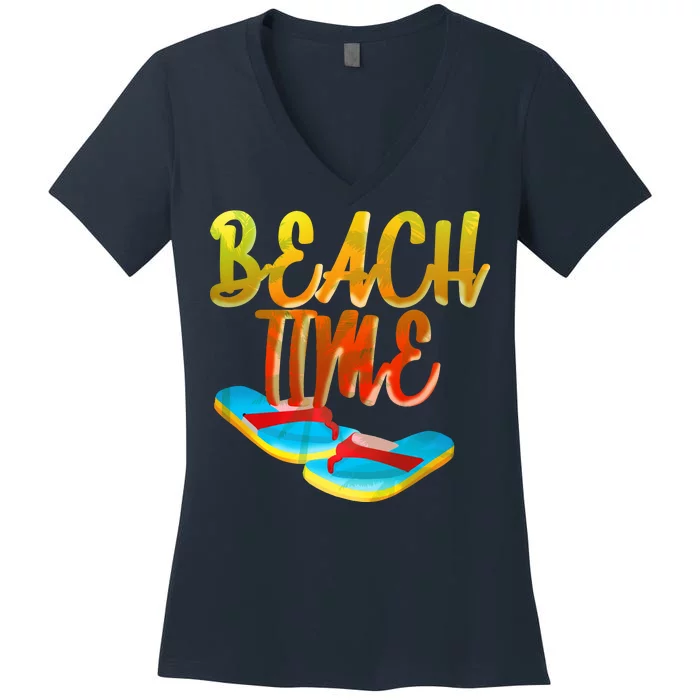 Summer Beach Time Women's V-Neck T-Shirt