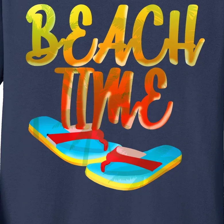 Summer Beach Time Kids Long Sleeve Shirt