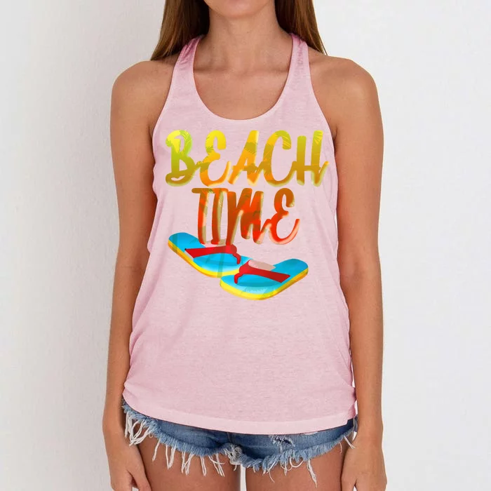 Summer Beach Time Women's Knotted Racerback Tank