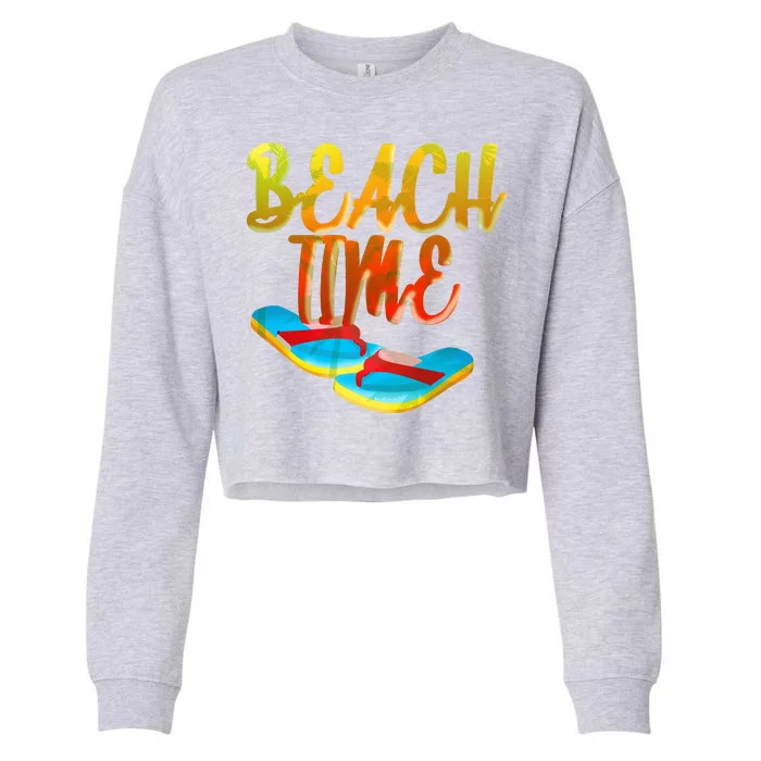 Summer Beach Time Cropped Pullover Crew