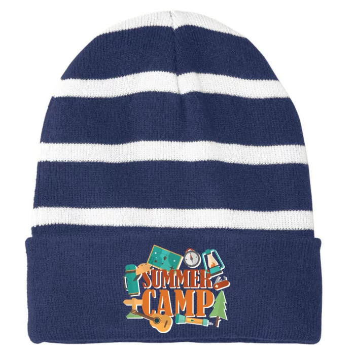 Summer Camp Striped Beanie with Solid Band