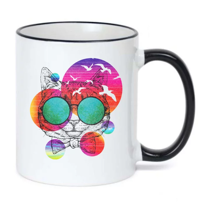 Summer Cat Black Color Changing Mug